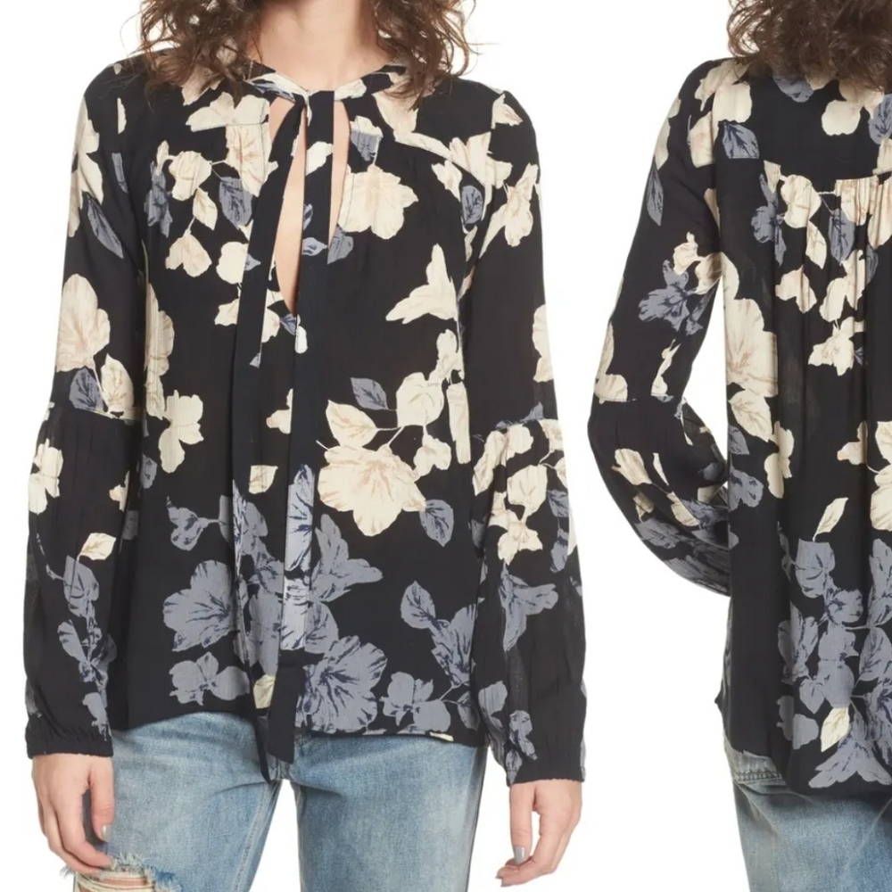 Billabong Birds on High Boho Peasant Floral Top